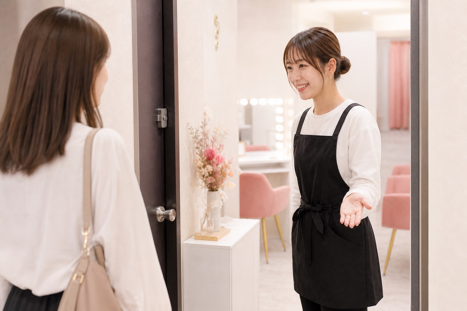 お客様を迎えるスタッフ